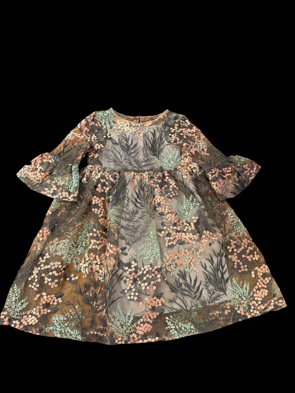 Pastourelle Pippa And Julie Floral Multicolor Lace Dress Size 6